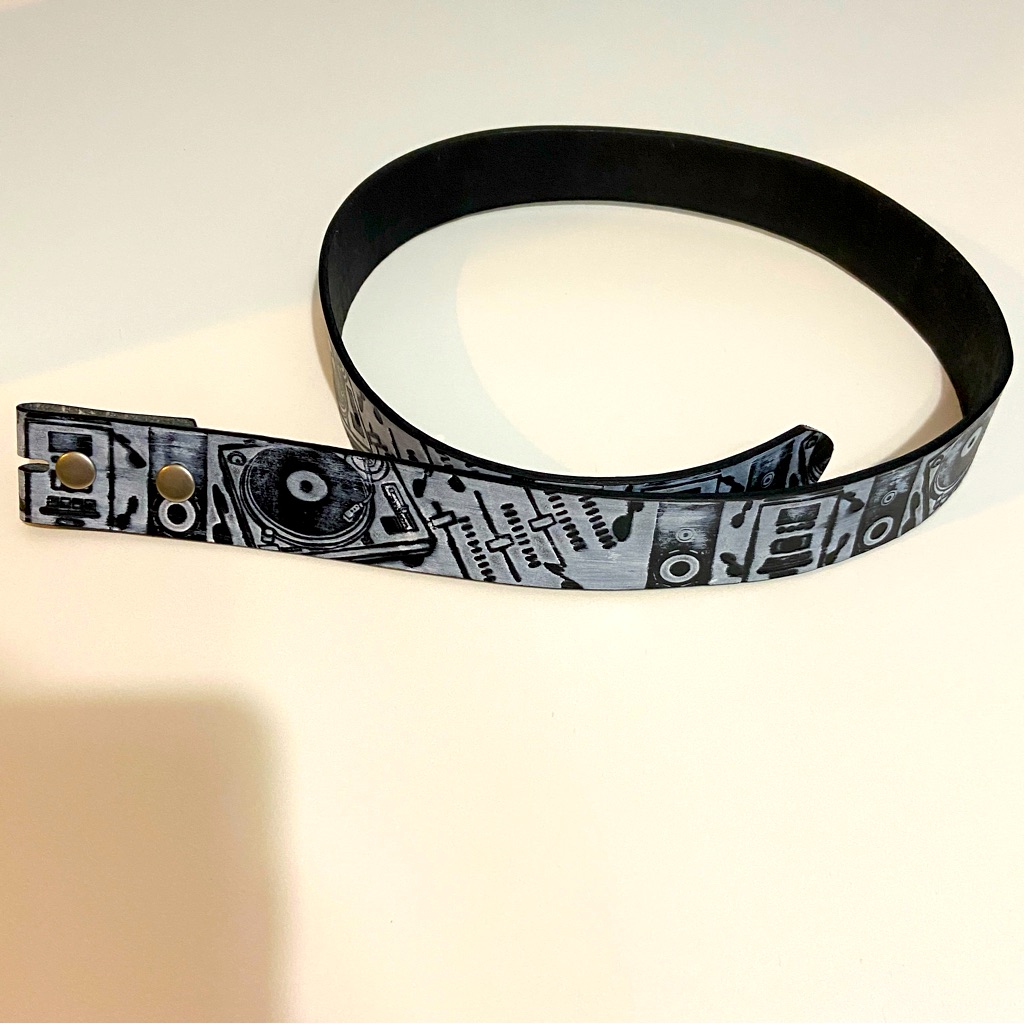 Belt Buckle Black Dj Turntable Mixer Belt  Mens 34